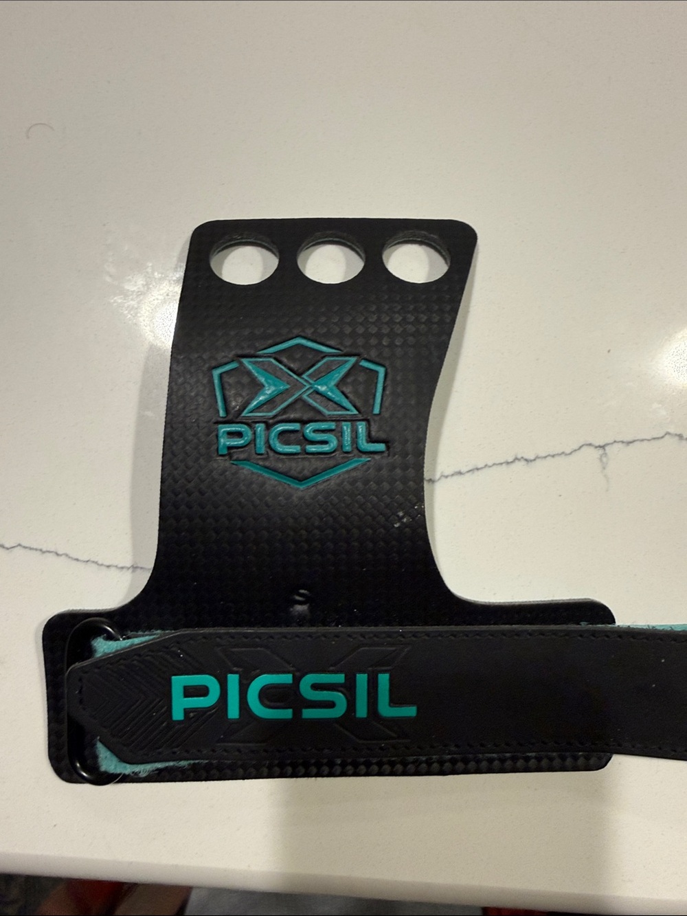 Black and Teal Gymnastics Hand Grips